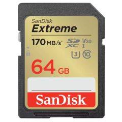   SanDisk Extreme SDXC™ memory card 64GB (170MB/s / 80MB ) UHS-I, Class 10, U3, V30