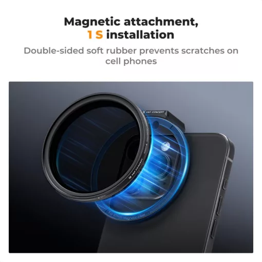 K&F Concept unverzális szűrőtartó mobiltelefonokhoz, mágneses szűrő csatlakozás, 67mm (KF-01-2675)