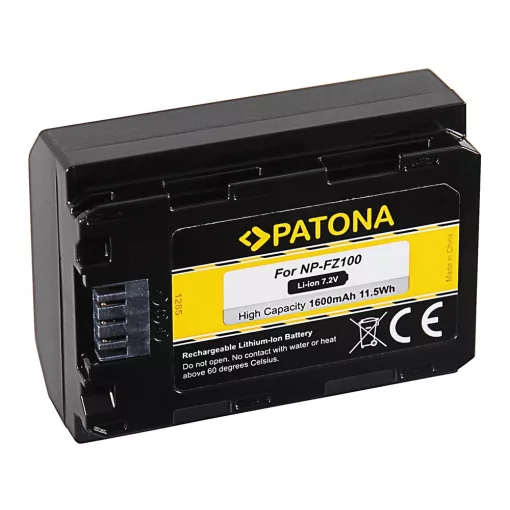 PATONA Battery for Sony NP-FZ100 (A7 III A7M3 Alpha 7 III A7 R III A7RM3 Alpha 7 R III A9 Alpha 9) - 1285