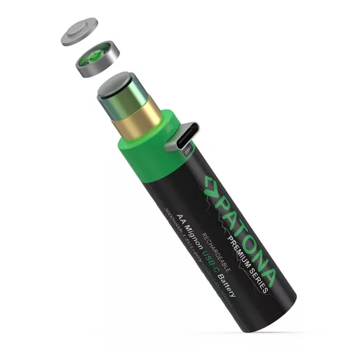 PATONA Premium USB-C 4x AA Micro Akku Li 3000mWh - Y kábellel (1410Y)