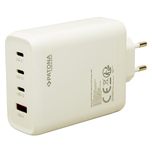 PATONA Premium PD140W 3xUSB-C 1xUSB-A Adapter fehér PD3.0 QC3.0 (2648)