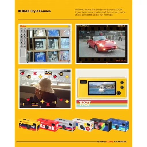 Kodak Charmera vintage mini digitális fényképezőgép, kulcstartó, blind box/véletlenszerű kiadás (KO-RK0601)