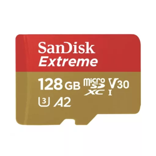 SANDISK MICROSD EXTREME Card 256GB, 190MB/s, A2 C10 V30 UHS-I U3 (121587)
