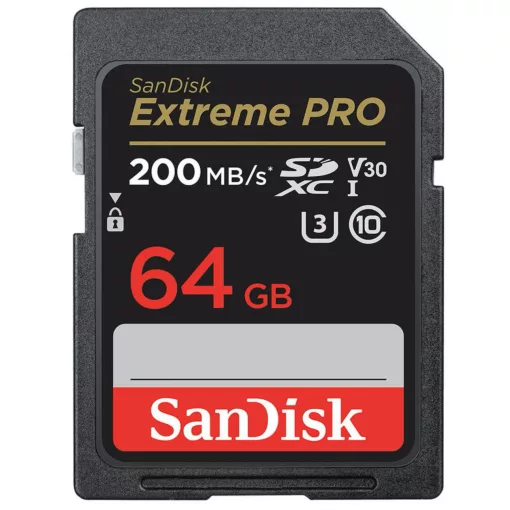 SANDISK MICRO SDXC Extreme Pro memory card 64GB, 200 MB/S,UHS-I,,U3,V30 (121595)