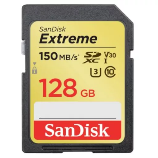 SANDISK SDHC Extreme memory card 128GB,180 MB/S,UHS-I,U3,V30 (121580)