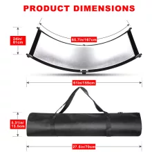 Mikrosat RE221 2in1 Curved Reflector 167x61cm (Silver/Black)