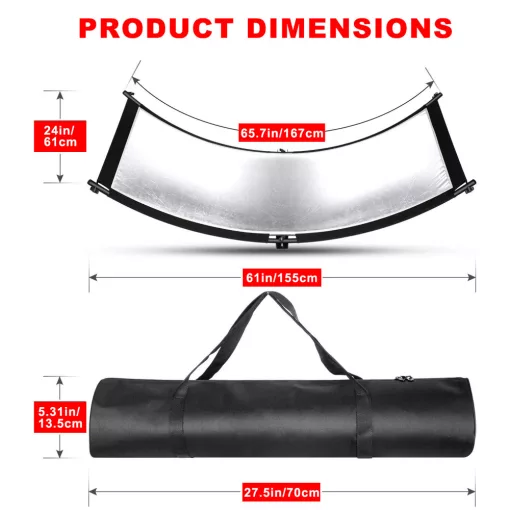 Mikrosat RE221 2in1 Curved Reflector 167x61cm (Silver/Black)