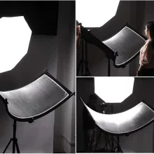 Mikrosat RE221 2in1 Curved Reflector 167x61cm (Silver/Black)