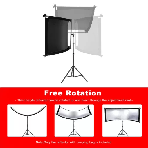 Mikrosat RE221 2in1 Curved Reflector 167x61cm (Silver/Black)