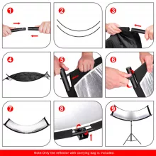 Mikrosat RE221 2in1 Curved Reflector 167x61cm (Silver/Black)