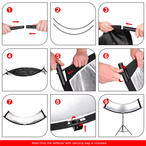 Mikrosat RE221 2in1 Curved Reflector 167x61cm (Silver/Black)