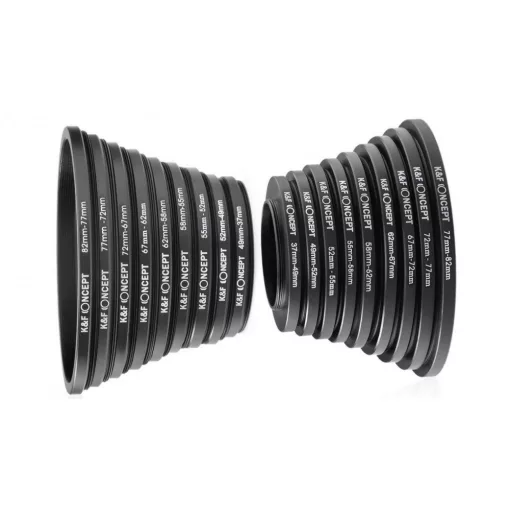 K&F Concept 18 db-os menetátalakító gyűrű szett (Step-Up és Down) 37-82mm (KF-0629)