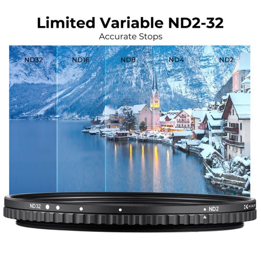 K&F Concept NANO-X, VARIO ND 2-32 szűrő, W/O Black cross, vízlep., karcálló, +3db törlőkendő, 43mm (KF-01-1164V1)