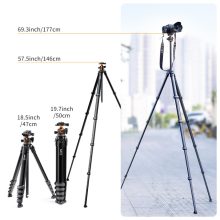 K&F Concept Traveller M1 kompakt utazó fényképező állvány, tripod gömbfejjel V1 (KF09.105V1)
