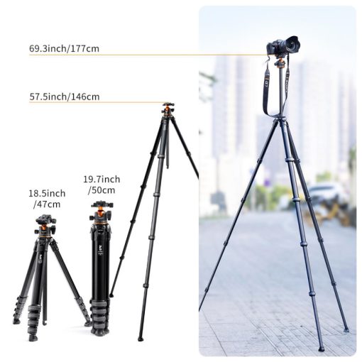 K&F Concept Traveller M1 kompakt utazó fényképező állvány, tripod gömbfejjel V1 (KF09.105V1)