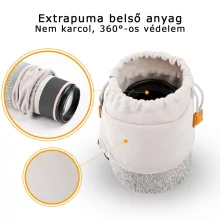 K&F Concept obketív védő tok 10x13-18cm, neoprén, szürke narancs (KF-13-121)