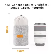 K&F Concept obketív védő tok 10x13-18cm, neoprén, szürke narancs (KF-13-121)