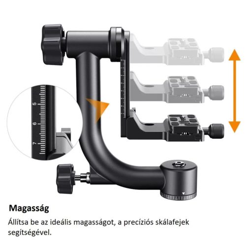 K&F Concept gimbal állványfej, arca swiss, magnézium-alumínium (KF-31-033)