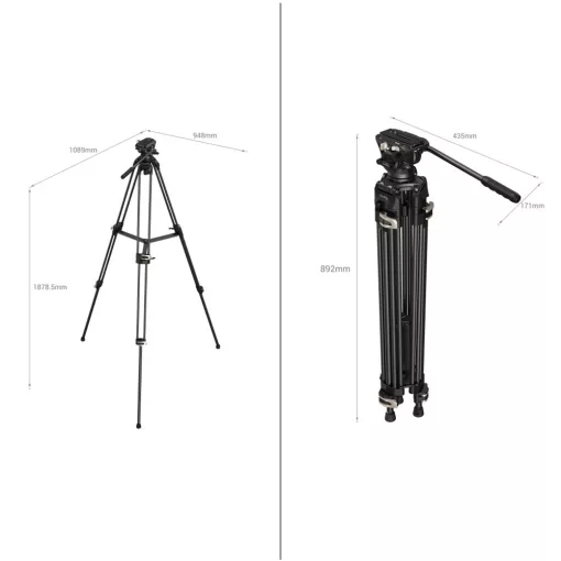 Smallrig 3751 Heavy Duty Fluid Head Statief AD 01