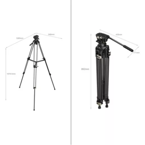 Smallrig 3751B Heavy Duty Fluid Head Statief AD 01