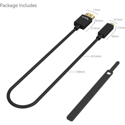SmallRig 3043B Ultra-Slim 4K HDMI Kábel (D to A) (55cm)
