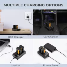 K&F Concept hordozható dupla BC-QZ1 akkumulátor töltő, USB-C, 2db FZ100 akkumulátorhoz (KF-28-0010)