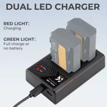 K&F Concept hordozható dupla BC-QZ1 akkumulátor töltő, USB-C, 2db FZ100 akkumulátorhoz (KF-28-0010)