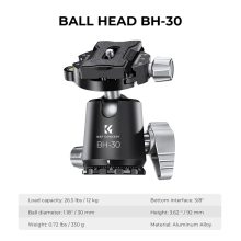 K&F Concept X254C4+BH-30 karbon állvány + monopod, 172cm magasság, 12kg teherbírás (KF-09-116)