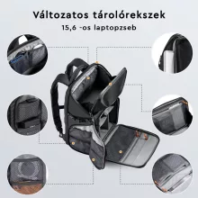 K&F Concept Alpha Backpack 20L, fotós hátizsák, vízálló, fekete (KF-13-144)