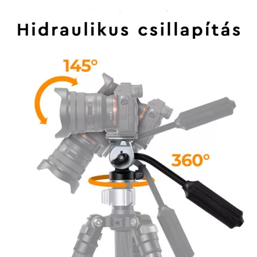 K&F Concept FH-02 Fluid Video fej, arca swiss, 3kg teherbírás (KF-31-072)