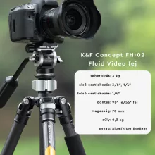 K&F Concept FH-02 Fluid Video fej, arca swiss, 3kg teherbírás (KF-31-072)