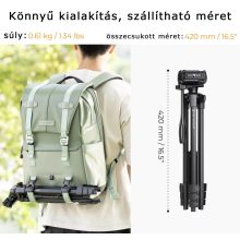 K&F Concept B174A1 állvány, telefontartó adapterrel, bluetooth kioldóval (KF-09-125)