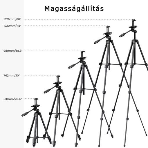 K&F Concept B174A1 állvány, telefontartó adapterrel, bluetooth kioldóval (KF-09-125)