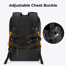 K&F Concept Collapsible Backpack 22L, fotós hátizsák, oldaltáskáva csukható, fekete (KF-13-129)