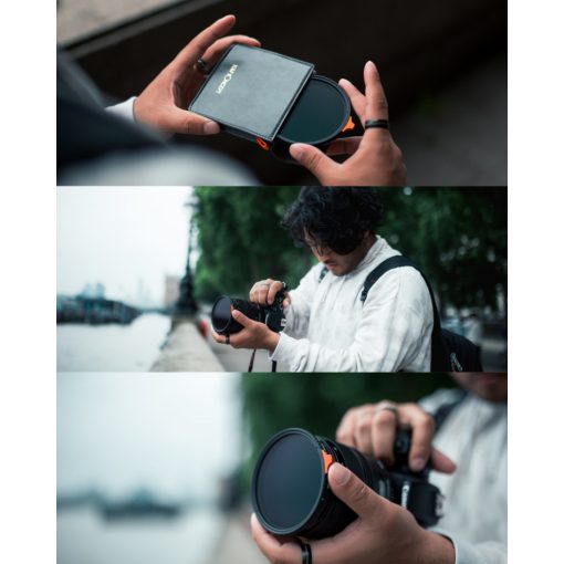 K&F Concept NANO-X Slim, HD, VARIO ND 2-400 változtatható szürkeszűrő, vízlepergető, karcálló, 37mm (KF-01-2373)