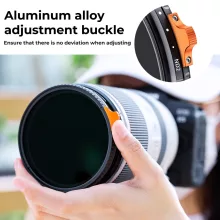 K&F Concept NANO-X Slim, HD, VARIO ND 2-400 változtatható szürkeszűrő, vízlepergető, karcálló, 40,5m (KF-01-2374)