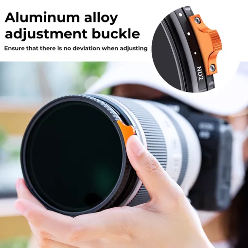 K&F Concept NANO-X Slim, HD, VARIO ND 2-400 változtatható szürkeszűrő, vízlepergető, karcálló, 40,5m (KF-01-2374)