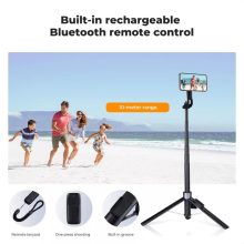 K&F Concept 1,8m állvány, selfie bot, gömbfejjel, Gopro adapter, telefon adapter, bluetooth kioldó (KF-15-0015)