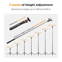 K&F Concept MS08 állvány, selfie bot, gömbfejjel, Gopro adapter, telefon adapter, bluetooth kioldó (KF-09-127V1 - MS-08)