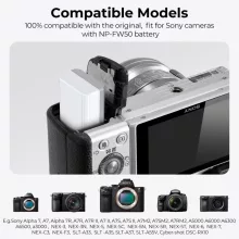 K&F Concept NP-FW50 akkumulátor, 2db, 1100mAh, USB-C csatlakozóval (KF-28-0026S1)