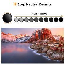 K&F Concept C Series Ultra-thin, VARIO ND 2-2000 változtatható szürkeszűrő, 49mm (KF-01-2439)