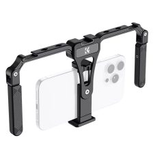   K&F Concept telefon rig, cage, univerzális keret, összecsukható, 3db vakupapucs, állványmenet (KF-31-092)