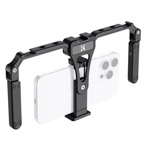 K&F Concept telefon rig, cage, univerzális keret, összecsukható, 3db vakupapucs, állványmenet (KF-31-092)