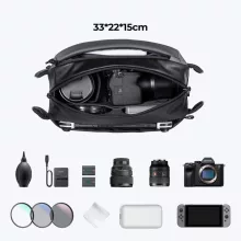 K&F Concept Alpha Sling 10L, fotós oldaltáska, fekete-szürke (KF-13-157V1)