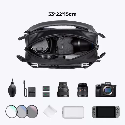 K&F Concept Alpha Sling 10L, fotós oldaltáska, fekete-szürke (KF-13-157V1)