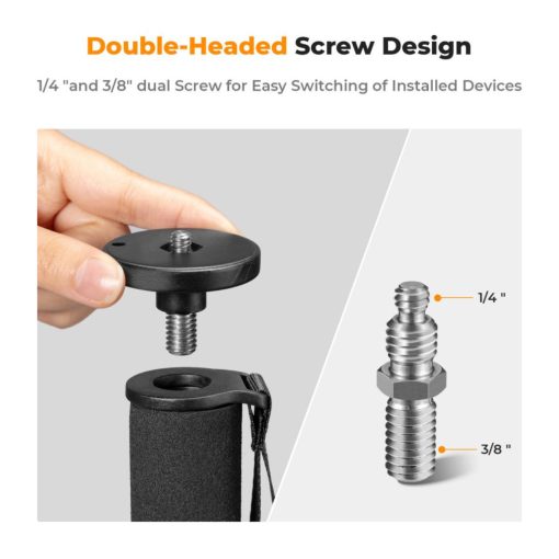 K&F Concept monopod, 160cm, aluminium, 1/4" és 3/8" csatlakozás csuklópánt, fekete (KF-09-138)