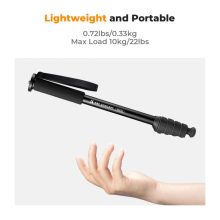 K&F Concept monopod, 160cm, aluminium, 1/4" és 3/8" csatlakozás csuklópánt, fekete (KF-09-138)