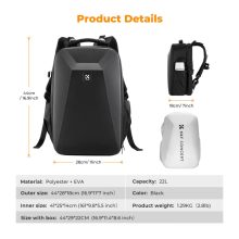 K&F Concept hardshell professzionális kamera hátizsák, 22L, 15.6 laptop zseb, fekete (KF-13-134)