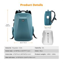K&F Concept hardshell professzionális kamera hátizsák, 22L, 15.6 laptop zseb, kék (KF-13-134V2)