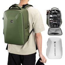 K&F Concept hardshell professzionális kamera hátizsák, 22L, 15.6 laptop zseb, zöld (KF-13-134V3)